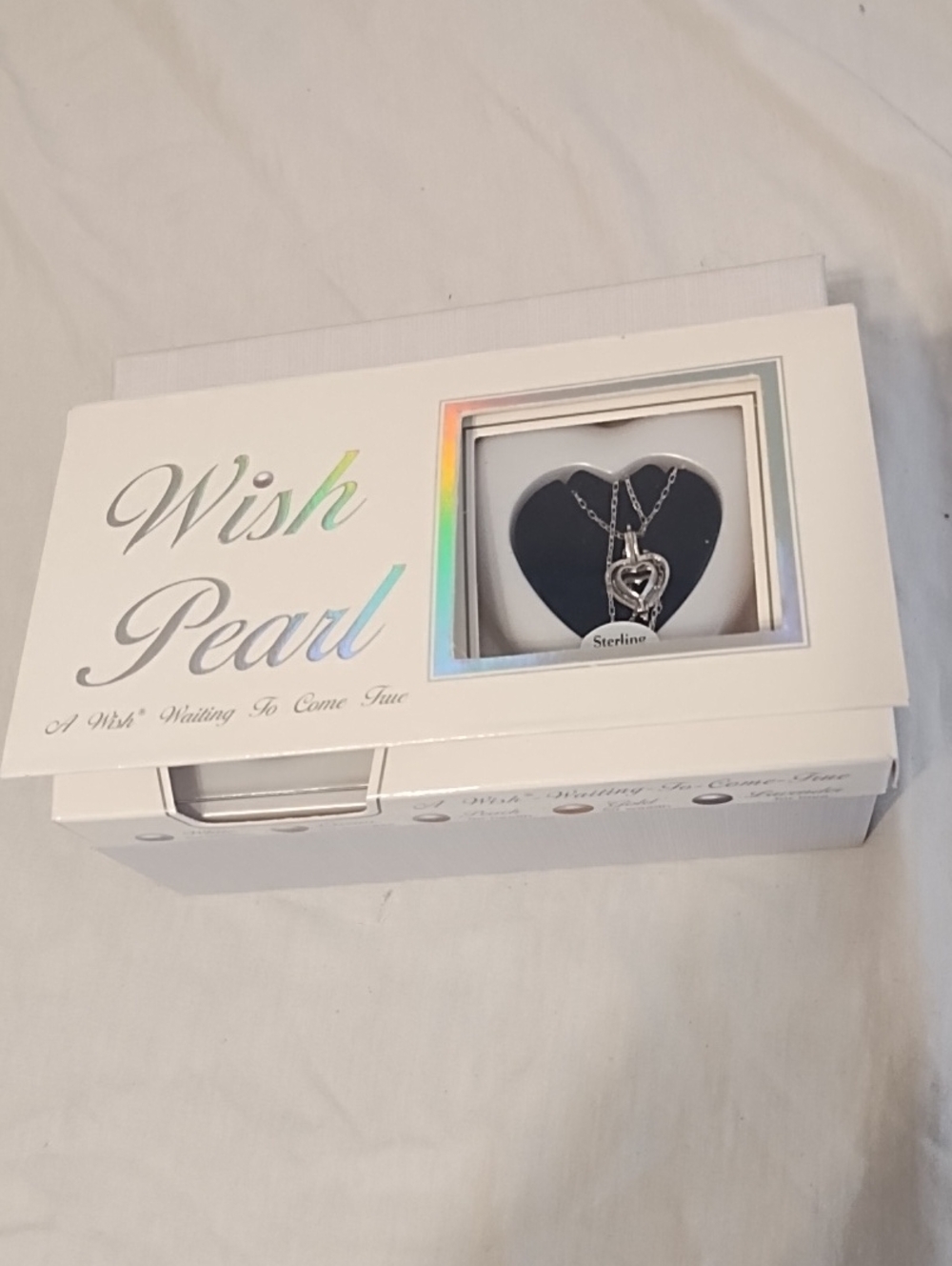 Sterling Heart Pendant Necklace - Silver. IT Is a WISH PEARL.
